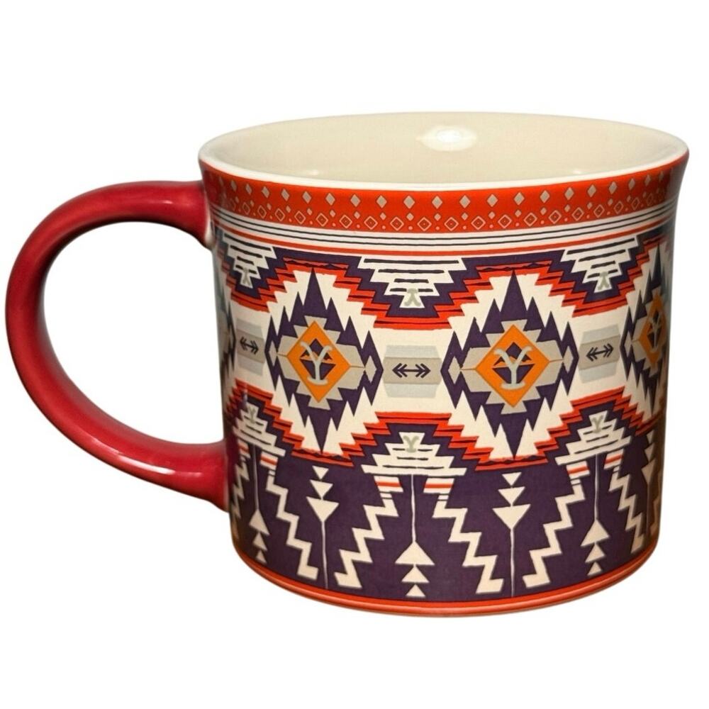 Yellowstone TV Aztec Print Ceramic Coffee Mug 18 oz Paramount Dutton Ranch 2023